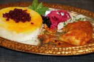 زرشک پلو با مرغ رستوران فارسی