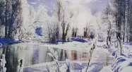 رودخانه حبله رود یخ زده در روستای سله بن