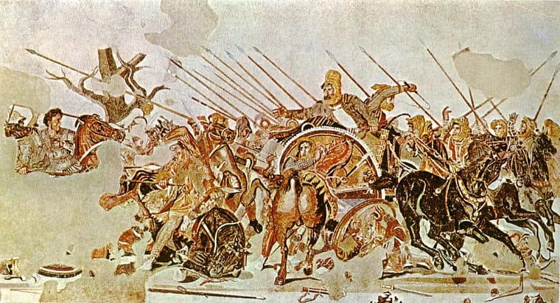 موزاییک نبرد اسکندر قبل بازسازی