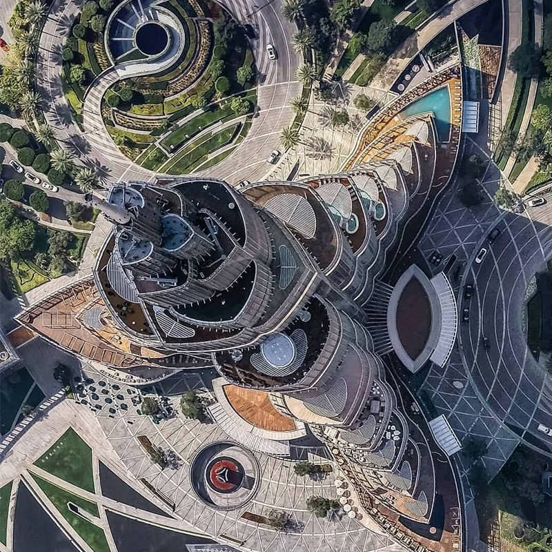 تصویر هوایی از برج خلیفه امارات