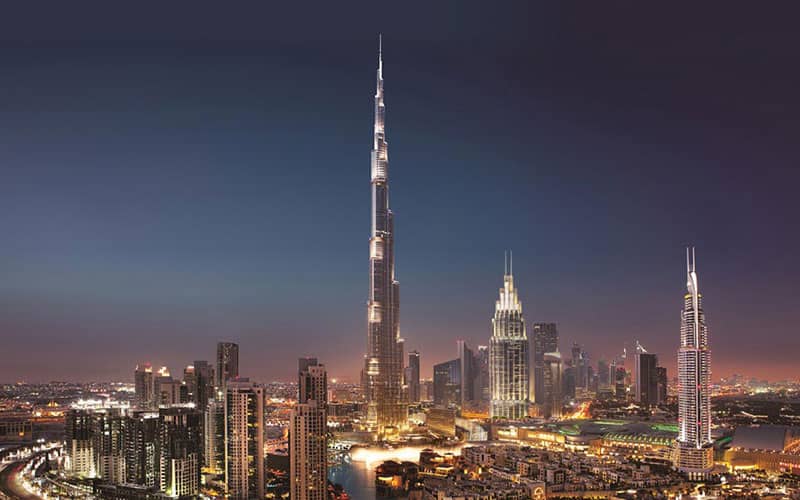 برج خلیفه امارات در شب