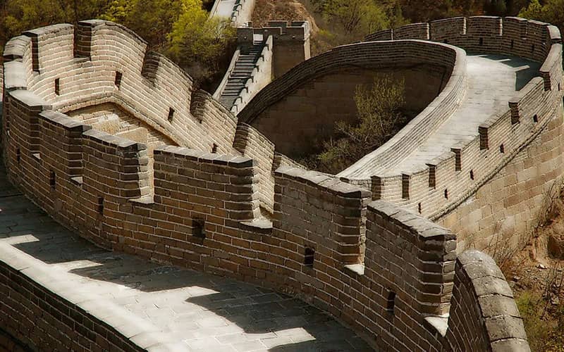 بخشی مارپیچی از دیوار چین