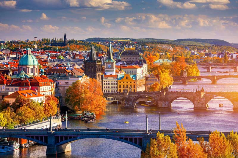 چشم‌اندازی زیبا از پراگ در جمهوری چک