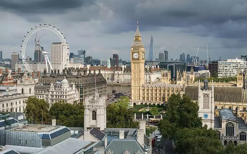 برج ساعت و چرخ و فلک در شهر لندن