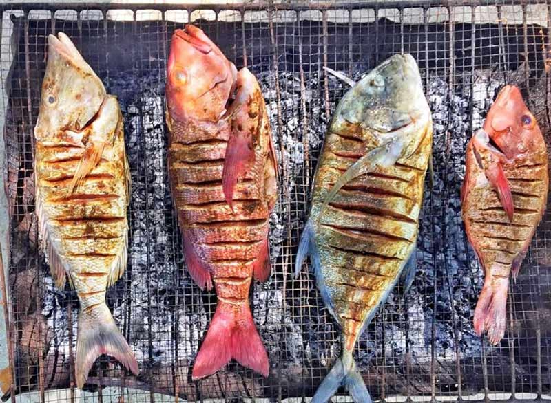 غذا با ماهی در مالدیو