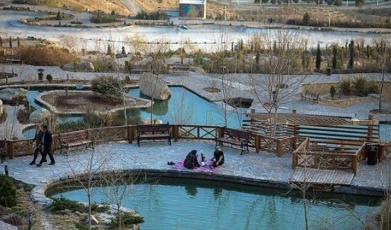 حوضچه های پارک آبشار تهران از نمای بالا