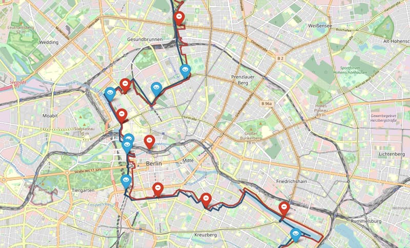 دیوار برلین روی نقشه