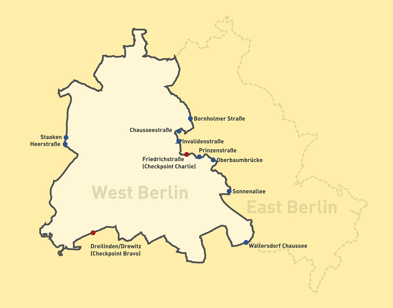 نقشه دیوار برلین