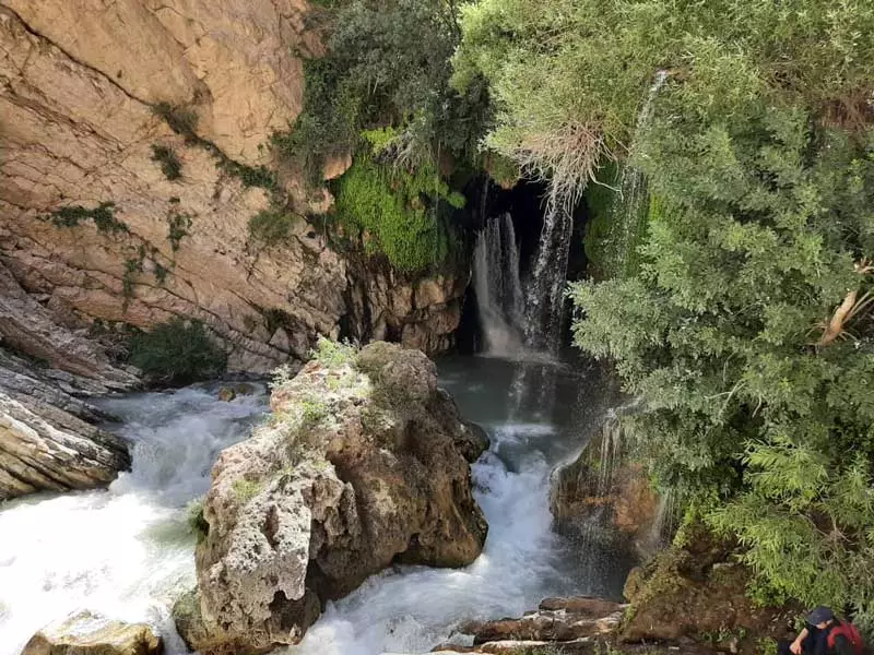 چشم‌اندازی از آبشار آب ملخ در تابستان