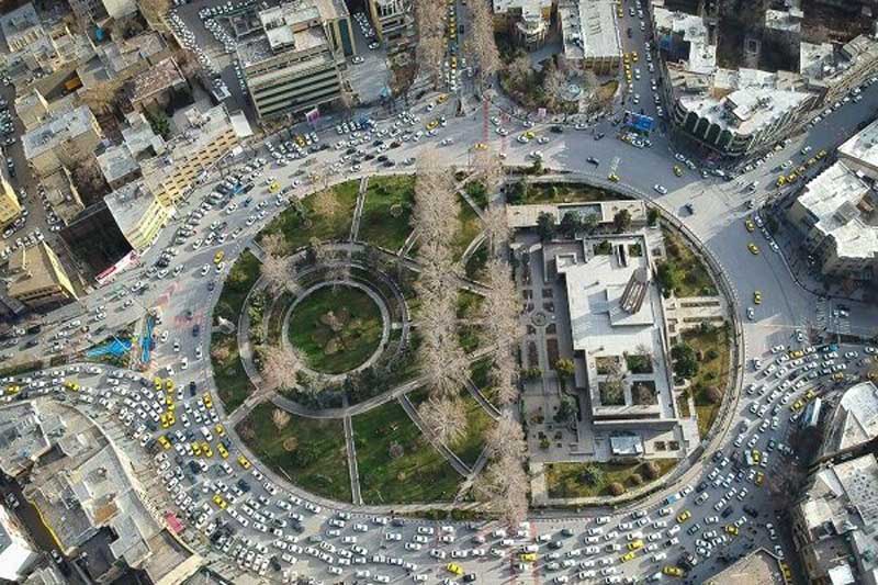 میدان امام خمینی همدان از نمای بالا