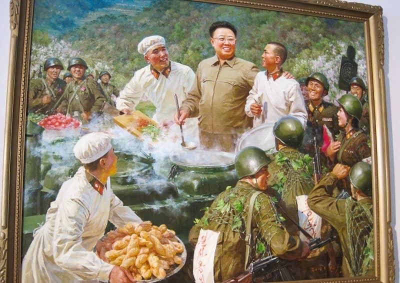 نقاشی از رهبران کره شمالی