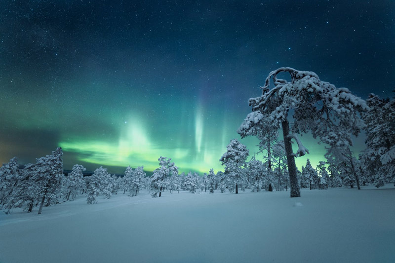 شفق قطبی در فنلاند