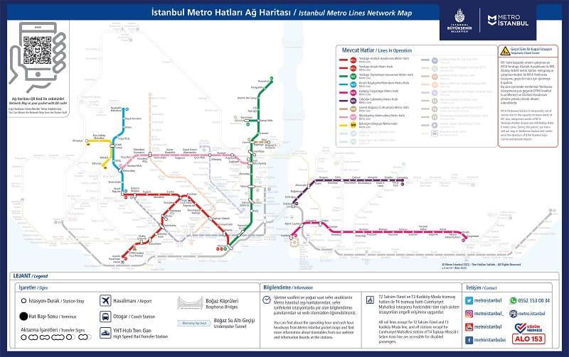 نقشه خطوط مترو استانبول