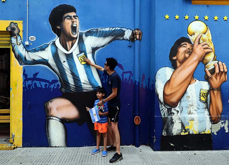 نقاشی مارادونا در خیابان‌های بوئنوس آیرس
