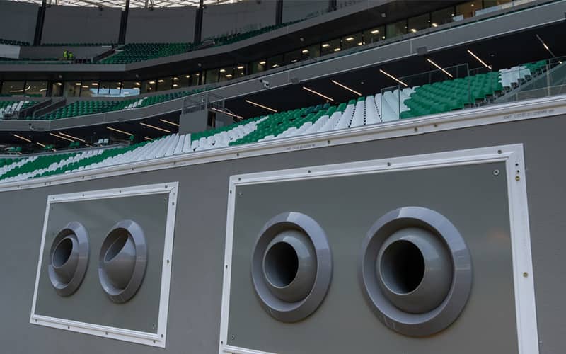 سیستم خنک کننده در استادیوم فوتبال