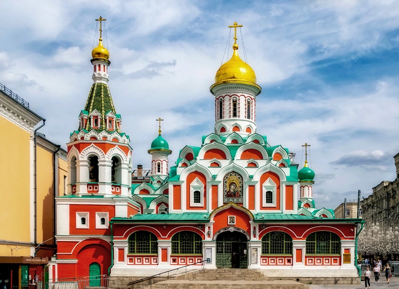 کلیسای جامع کازان مسکو،‌ منبع: freepik