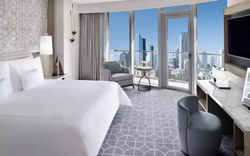 اتاق هتل آدرس دبی مال رو به چشم انداز شهر