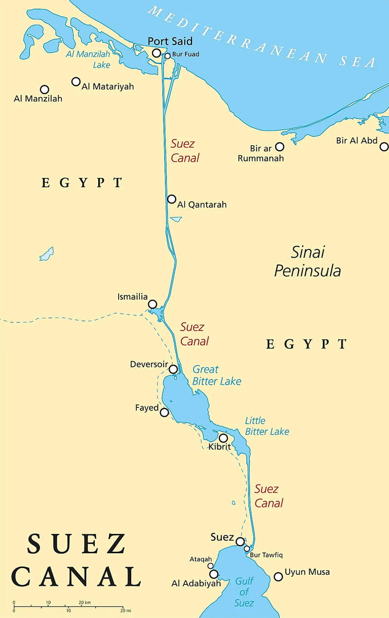 نقشه کانال سوئز