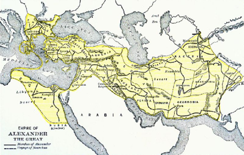 نقشه وسعت امپراطوری اسکندر