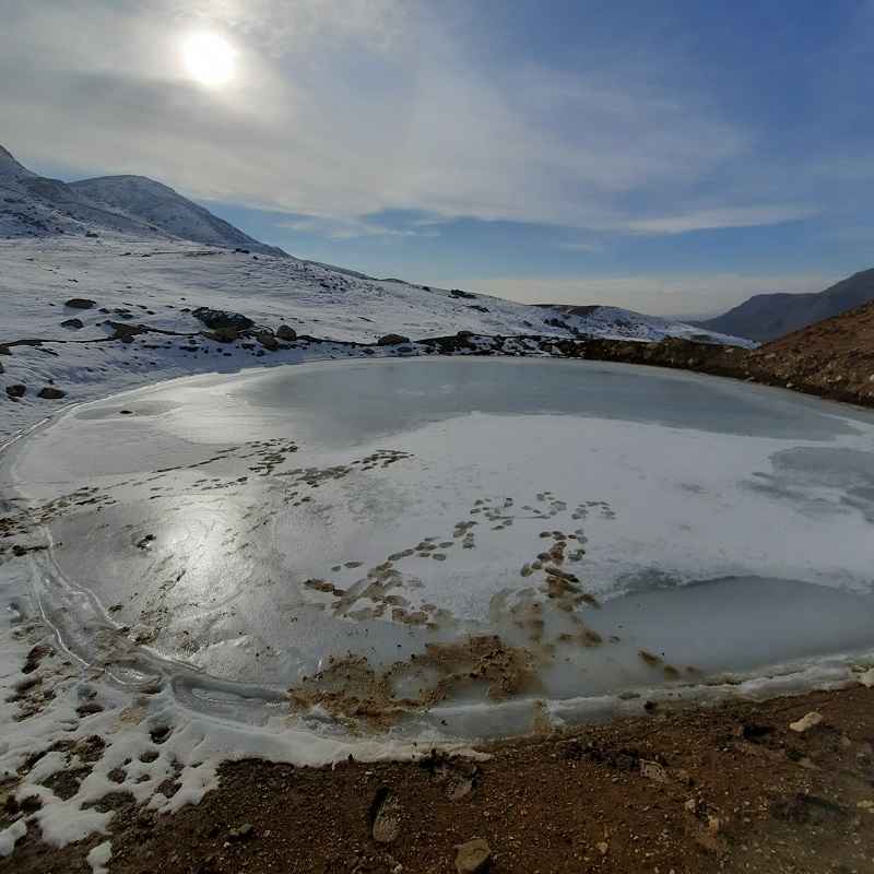 شاه چشمه گدوک در زمستان؛ منبع عکس گوگل مپ؛ عکاس: Amir Mzf