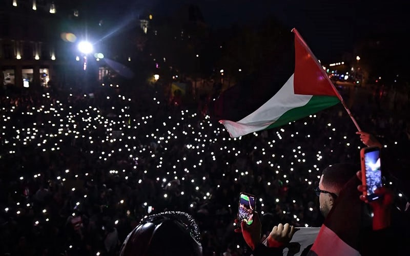 تظاهرات فرانسوی ها در حمایت از فلسطین