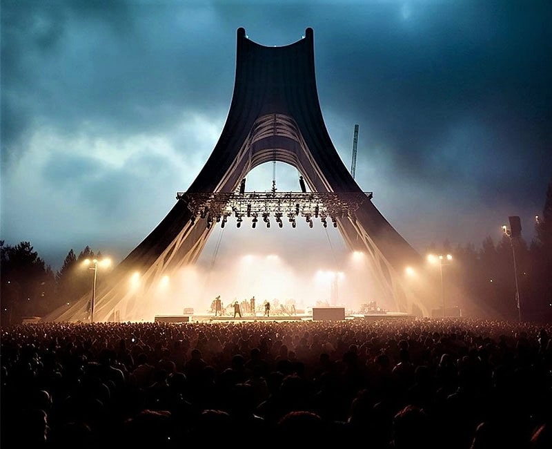برگزار کنسرت در محلی شبیه به برج آزادی
