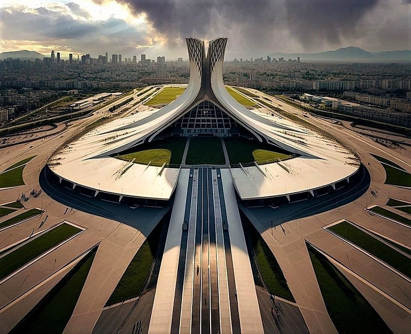 طراحی مدرن برج آزادی به شکل استادیوم ورزشی