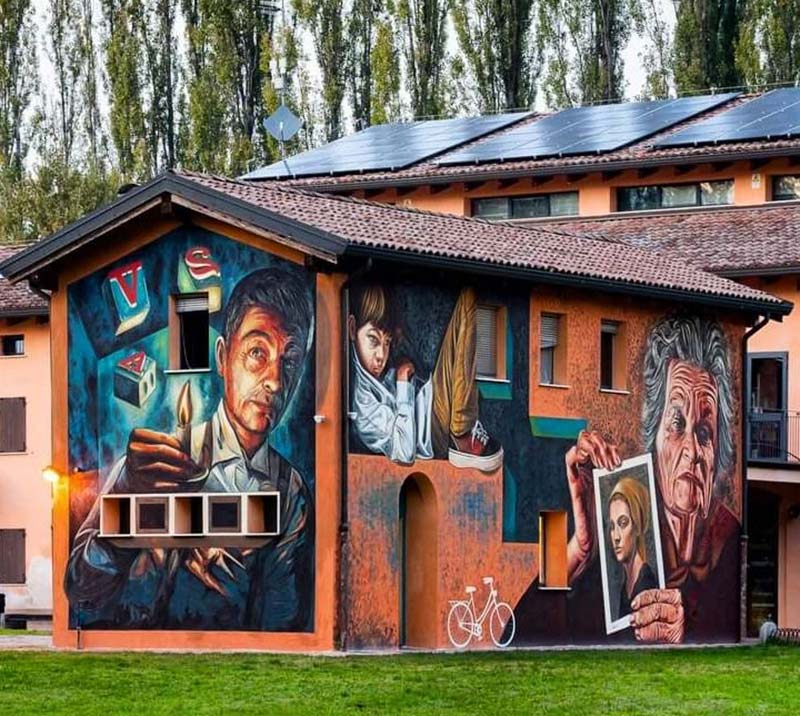خانه‌ای با نقاشی‌های دیواری مفهومی؛ اثر Vera Bugati