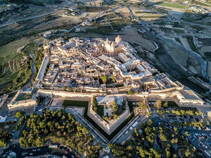 شهر قرون وسطایی Mdina در مالت (Malta)