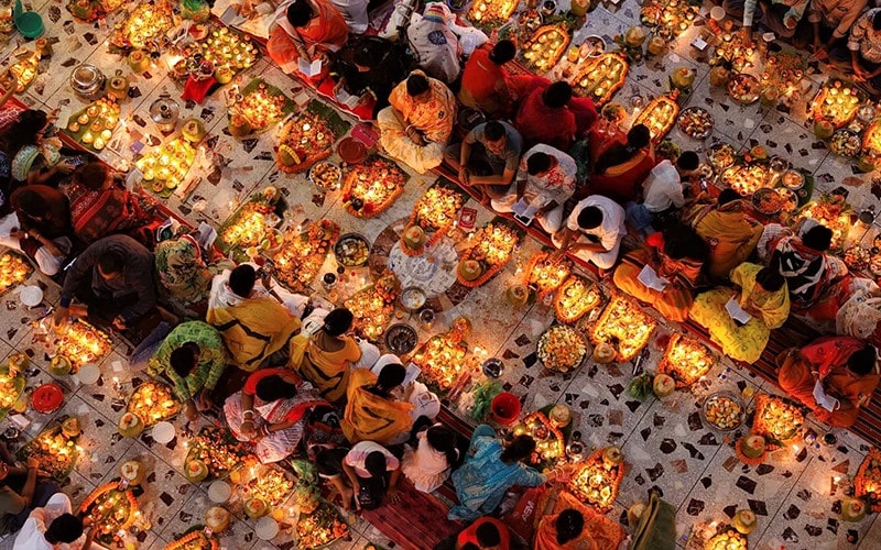 عکس هوایی از یک جشن هندی
