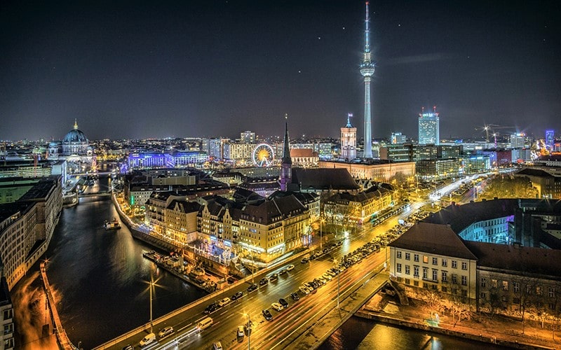 نمای شهر برلین در شب