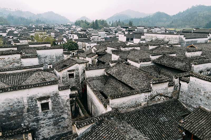 تصویر هوایی روستاهای هوی در چین