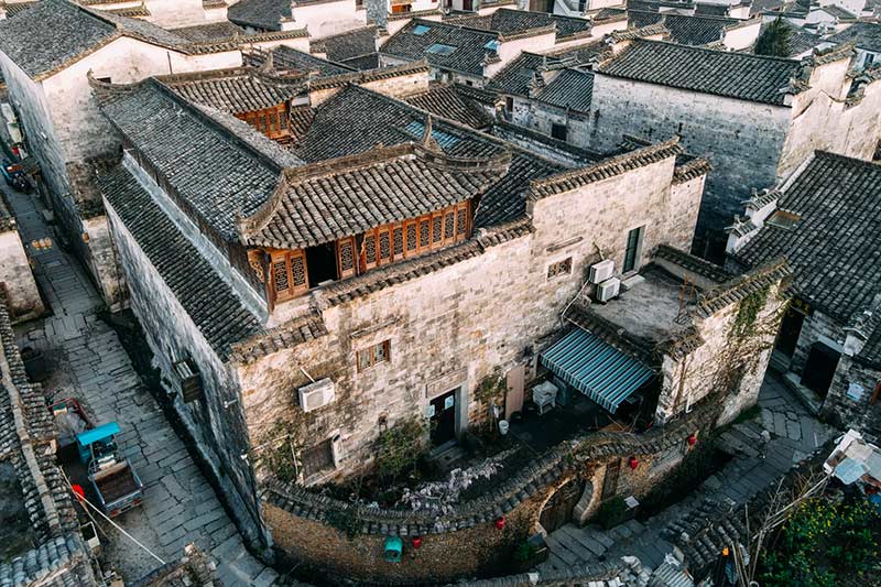 ساختمان های قدیمی در دهکده های چینی