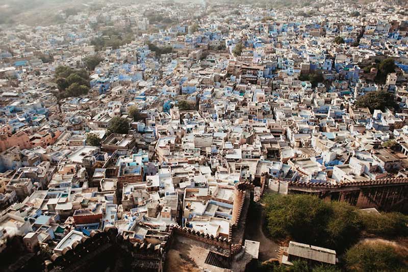 نمای یک شهر هندی از بالا