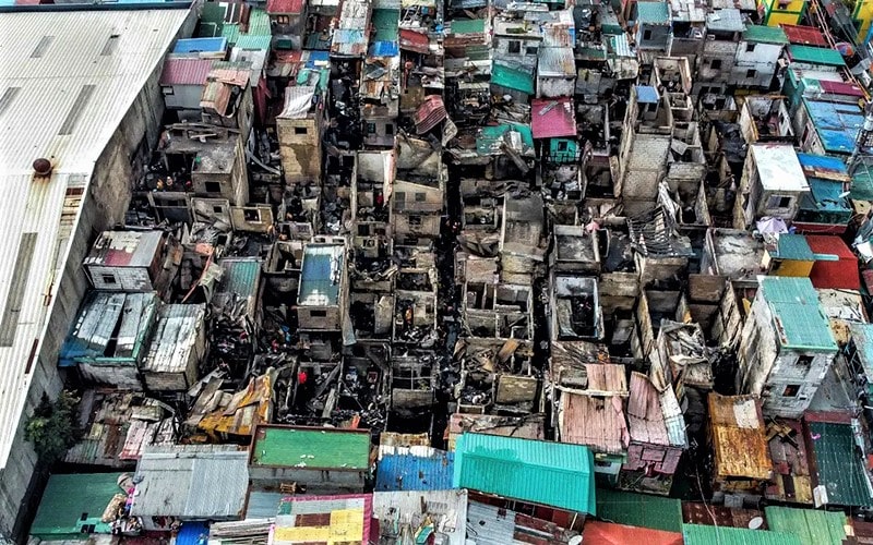 عکس هوایی از خسارت ناشی از آتش