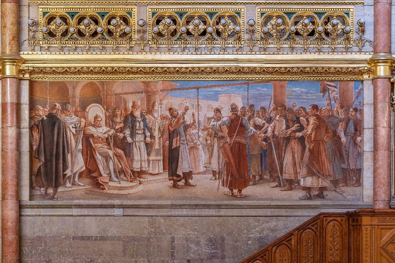 نقاشی و تزیینات پارلمان مجارستان، منبع: parlament.hu