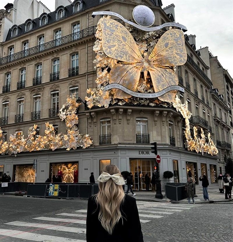 تزیین پروانه روی ساختمانی در پاریس