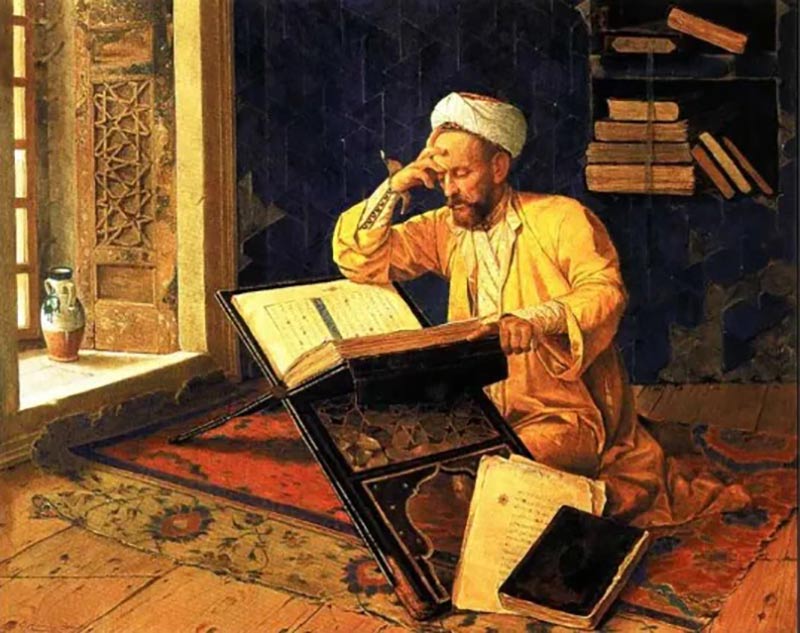مطالعه یک صوفی در خانقاه 