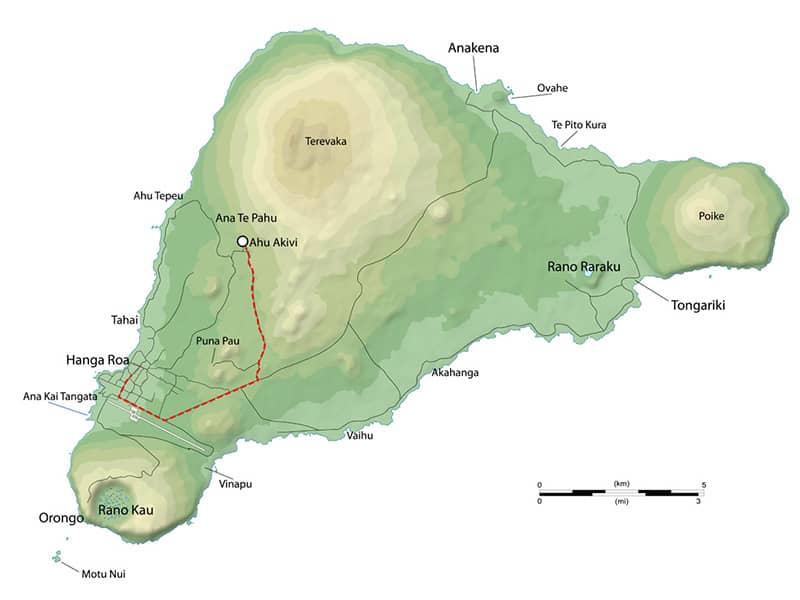 نقشه جاذبه های جزیره ایستر