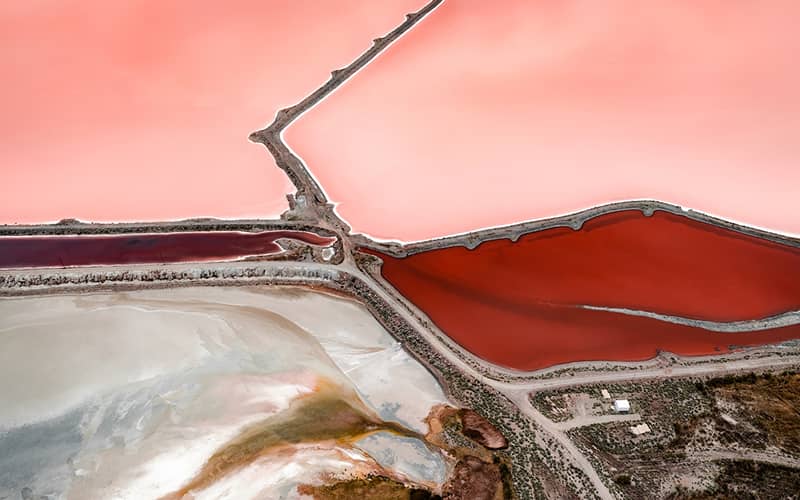 عکس هوایی از حوضچه نمک