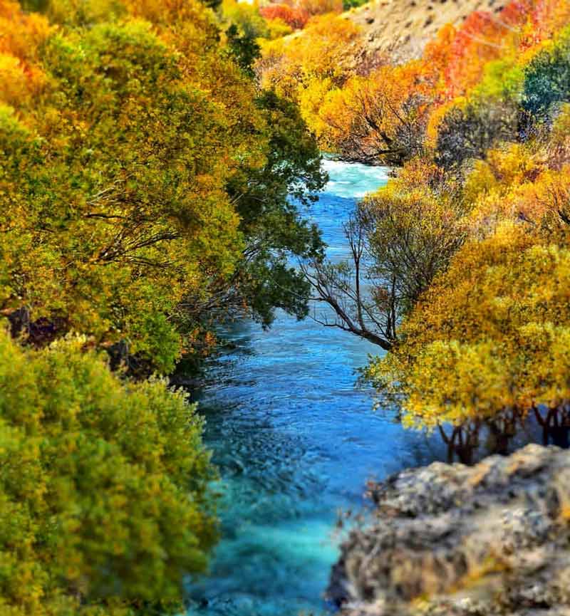 رودخانه و طبیعت پاییزی اطراف فومن