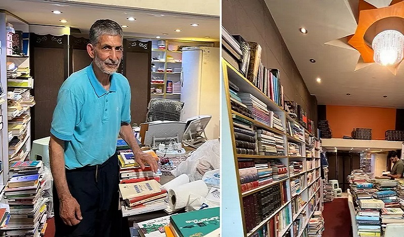 آقای خداپرست در کتابفروشی بوستان سعدی
