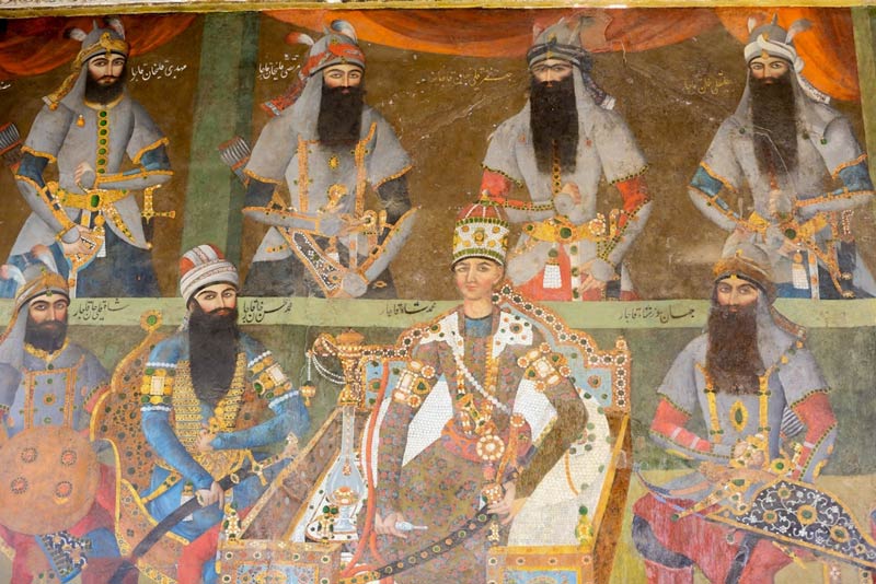 نقاشی شاهان قاجار در کاخ سلیمانیه