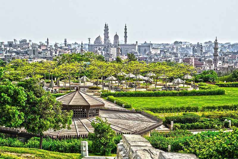 پارک سرسبز الازهر قاهره از نمای بالا