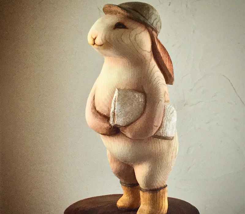 مجسمه چوبی خرگوش نر