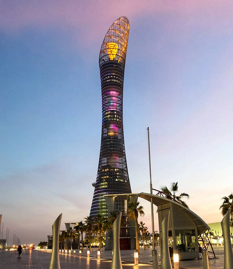برج اسپایر دوحه؛ منبع عکس: wikiarquitectura.com؛ عکاس: ناشناس
