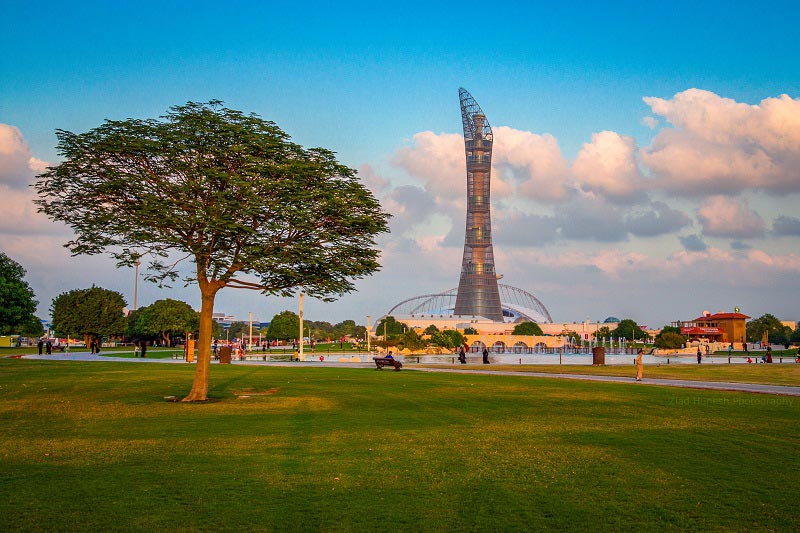 برج اسپایر و پارک اسپایر در قطر؛ منبع عکس: گوگل مپ؛ عکاس: Shikder Mahmud Sayed