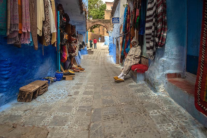 خیابانی در بازار شهر شفشاون مراکش