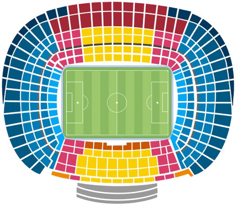 جایگاه‌های ورزشگاه نیوکمپ؛ منبع عکس: footballticketsbarcelona