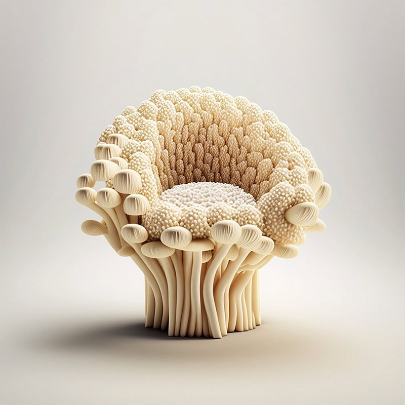 طراحی صندلی قارچی شکل با هوش مصنوعی؛ اثر Bonny Carrera